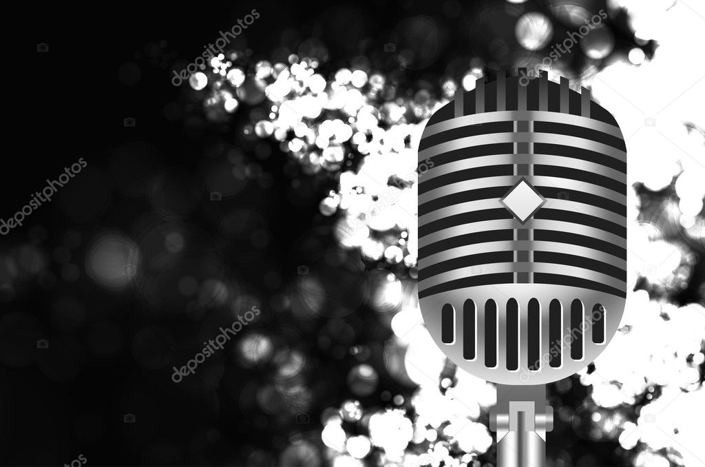 Vintage microphone on stage