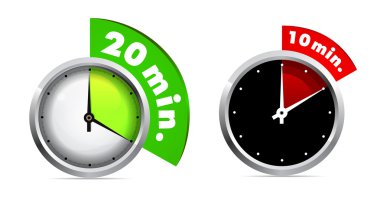 10 and 20 minutes timer clipart