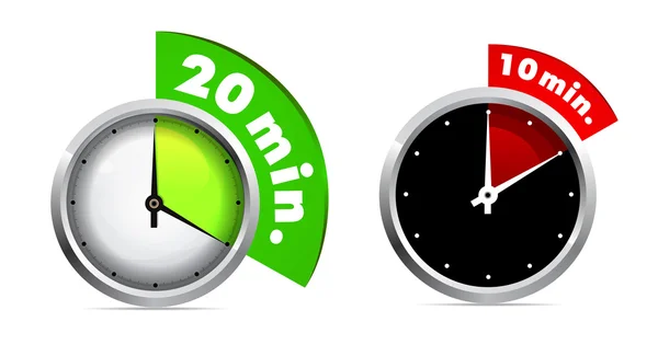 10 and 20 minutes timer — Stock Vector