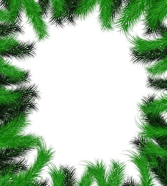 Rahmen aus Weihnachtsbaumzweig — Stockfoto