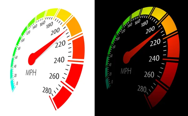 Vector speedometer in perspective view — Stock Vector