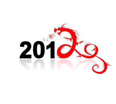 2012 year of dragon, illustration for your design clipart