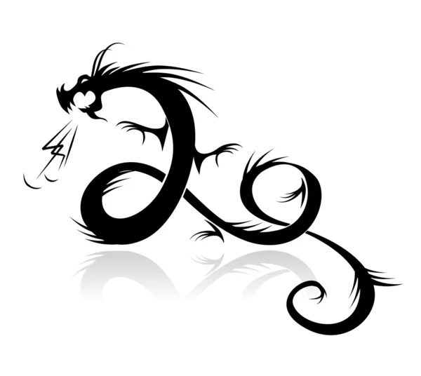 Dragon tattoo vector illustration for your design — Stock Vector