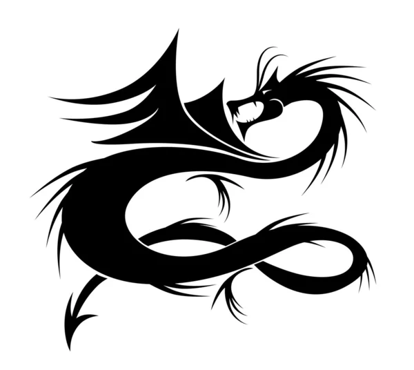 Ilustração do vetor da tatuagem do dragão para seu projeto — Vetor de Stock