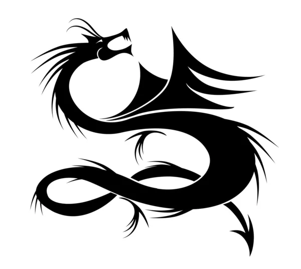 Dragon tatuering vektor illustration för din design — Stock vektor