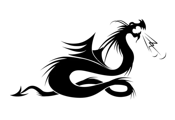Dragon tattoo vectorillustratie voor uw ontwerp — Stockvector