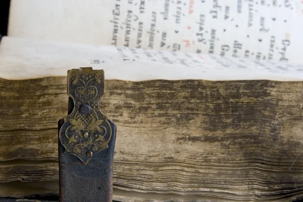 Antico libro medievale, salterio — Foto Stock