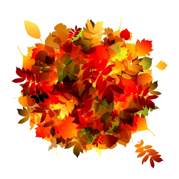 あなたのデザインのための葉と秋の花束 — ストックベクタ