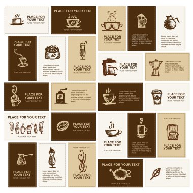 Design of business cards for coffee company clipart