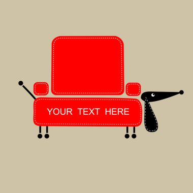 Funny dog with shape of sofa for your design clipart