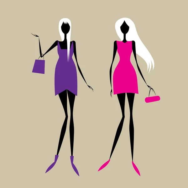 Fashion girls for your design — Stock Vector