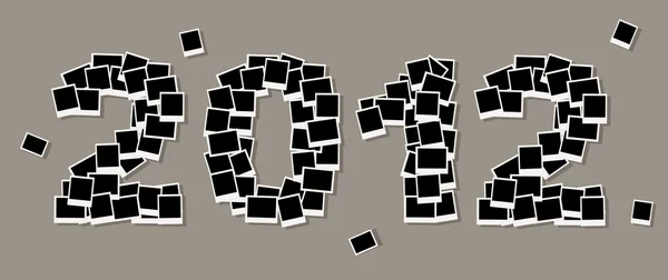 2012, yeni yıl kartı çerçevelerin içine fotoğraf ekleme — Stok Vektör