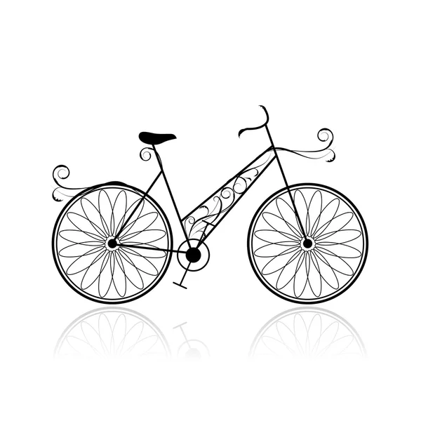 Female bicycle for your design — Stock Vector