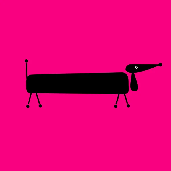 Rolig hund på rosa bakgrund för din design — Stock vektor