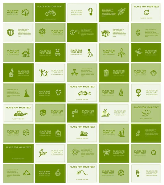 Visitenkarten mit Öko-Symbolen für Ihr Design — Stockvektor