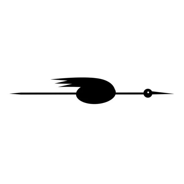 Funny stork black silhouette for your design — Stock Vector
