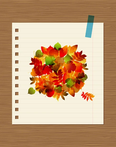 あなたのデザインのための葉と秋の花束 — ストックベクタ