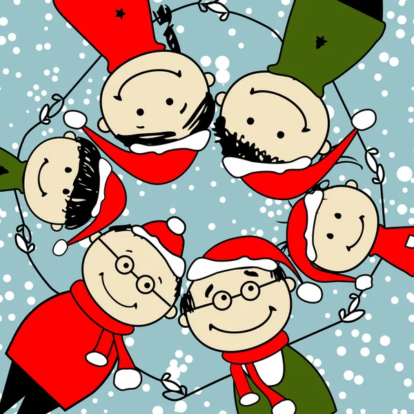 Joyeux Noël ! Illustration familiale heureuse pour votre design — Image vectorielle