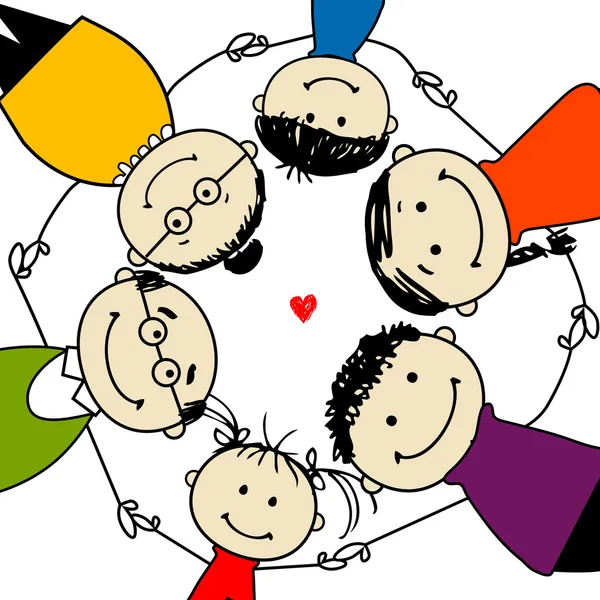 Famille heureuse ensemble, cadre pour votre design — Image vectorielle