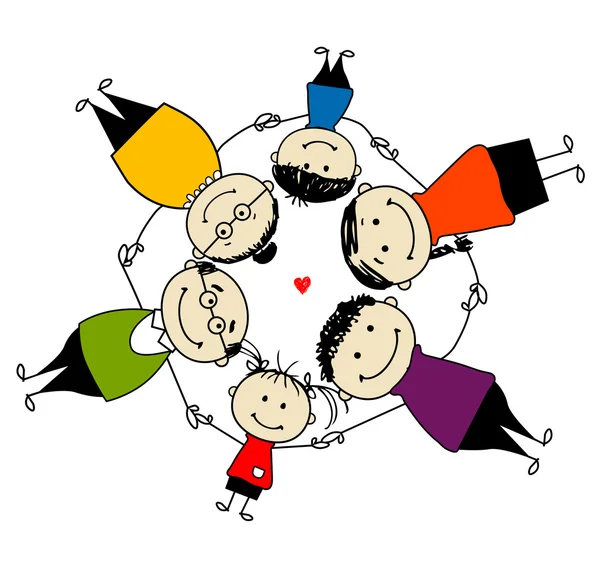 快乐家庭在一起，框架为您的设计的 — 图库矢量图片