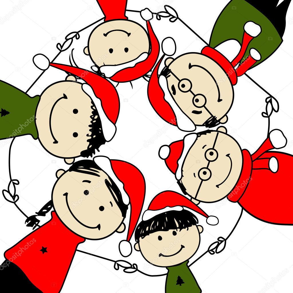 Merry christmas! Happy family illustration for your design