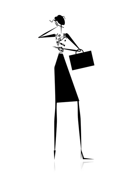 Femme d'affaires, silhouette pour votre design — Image vectorielle