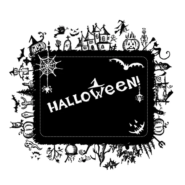Marco de Halloween para su diseño — Archivo Imágenes Vectoriales