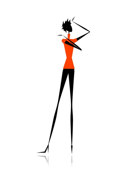 Fashion girl silhouette for your design — Stock Vector