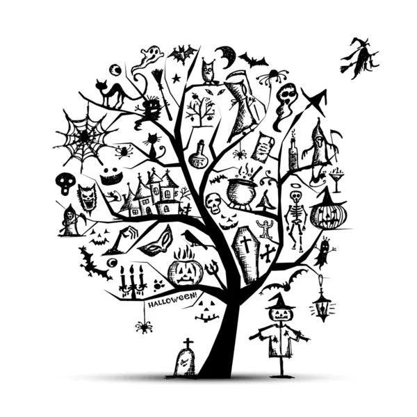 Αποκριάτικο δέντρο για το σχεδιασμό σας — Διανυσματικό Αρχείο