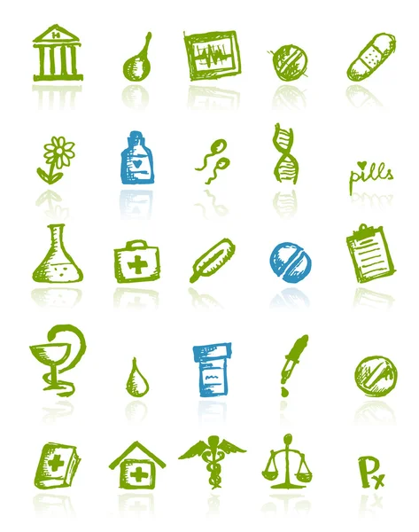 Iconos médicos para su diseño — Archivo Imágenes Vectoriales