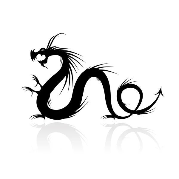 Векторная иллюстрация татуировки дракона для вашего дизайна — стоковый вектор