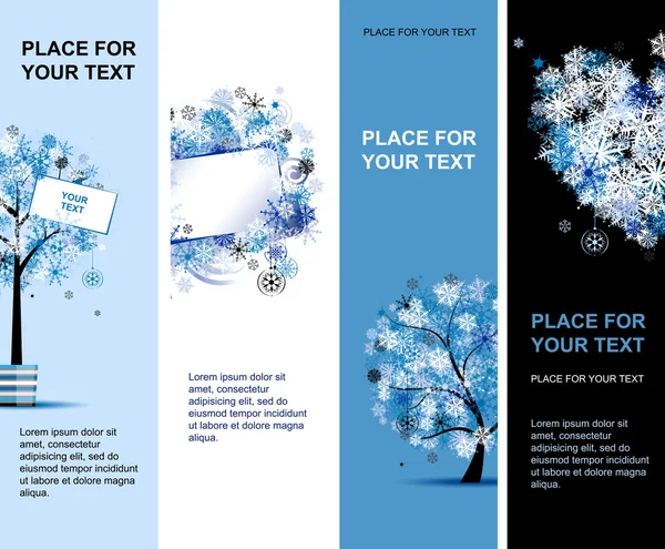 Bannières d'hiver avec place pour votre texte — Image vectorielle