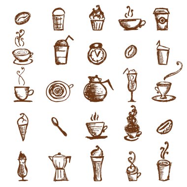 Coffee sketch, design elements clipart