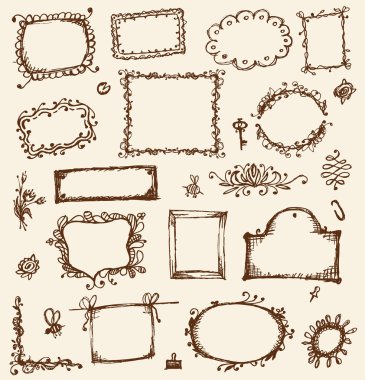 Sketch of frames, hand drawing for your design clipart