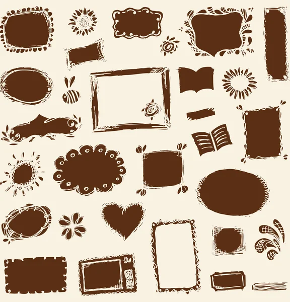 Sketch of frames, hand drawing for your design — Stock Vector