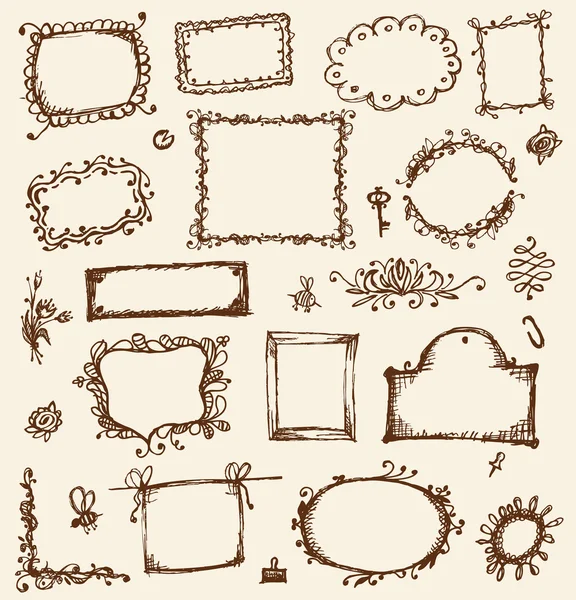 Рисунок рамок, ручной рисунок для Вашего дизайна — стоковый вектор