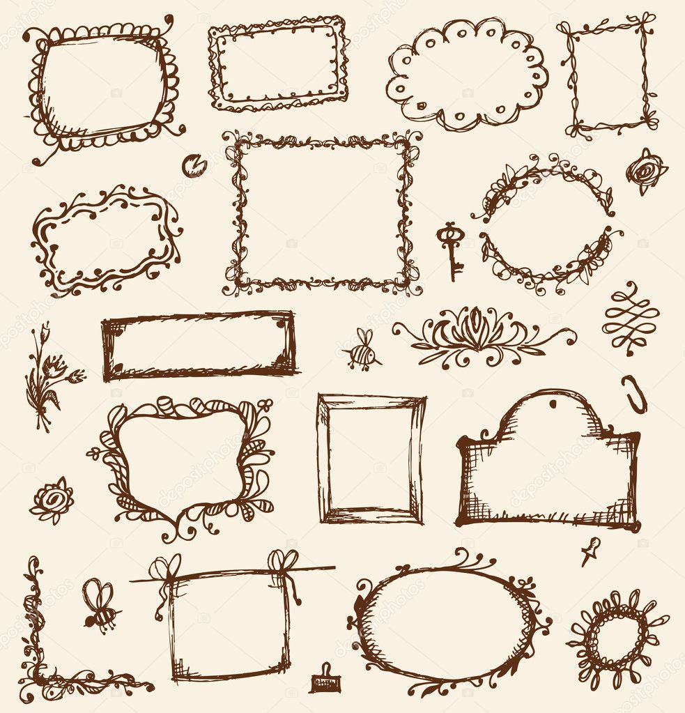 Sketch of frames, hand drawing for your design
