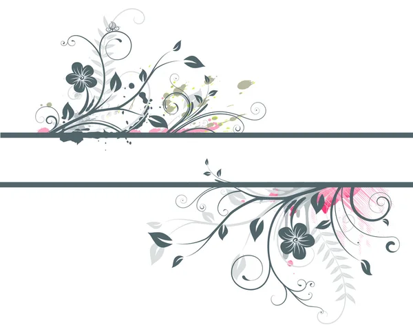 Květinový dekorační nápis — Stockový vektor
