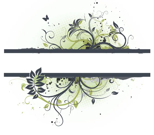 Virágos dekoratív banner — Stock Vector
