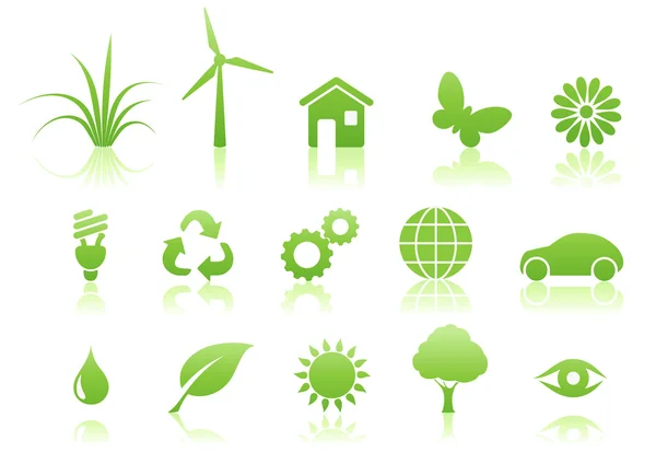 Ensemble d'icônes écologiques — Image vectorielle