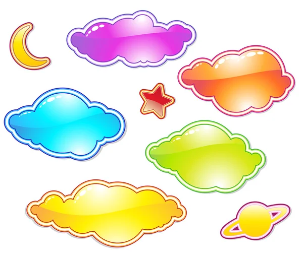 Conjunto de nubes de color — Archivo Imágenes Vectoriales