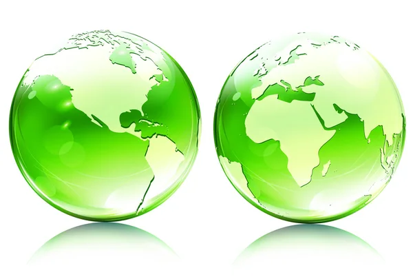 Glossy earth map globes — Stock Photo, Image