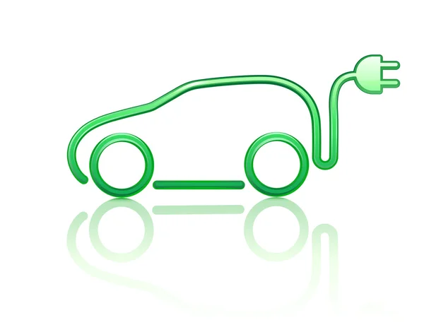 Auto na elektrický pohon, symbolu — Stock fotografie