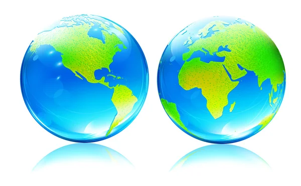 Glanzende aarde kaart globes — Stockfoto