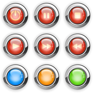 Round media player buttons clipart