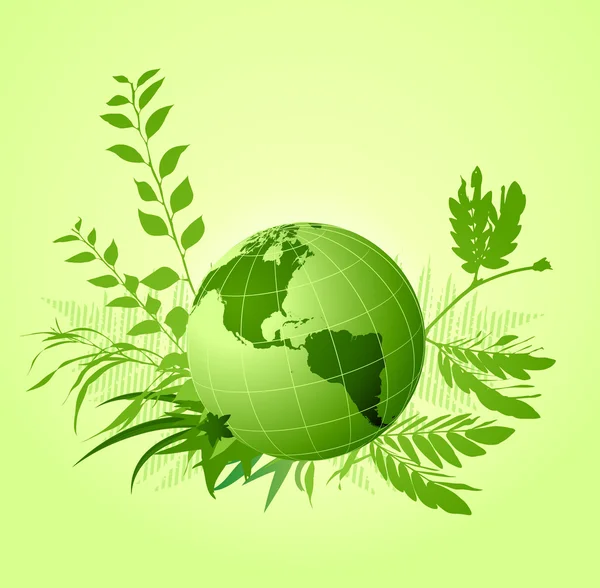 Arrière-plan écologique floral vert — Image vectorielle
