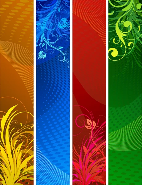 Bannières décoratives florales — Image vectorielle
