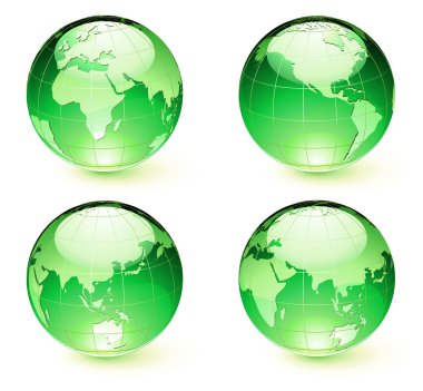 Glossy Earth Map Globes clipart