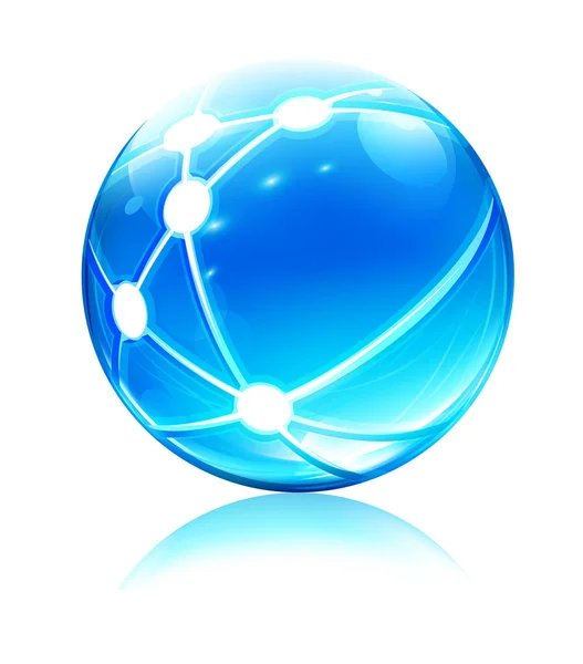 Ícone de esfera de rede — Fotografia de Stock