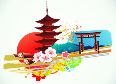 Traditional Japanese background clipart